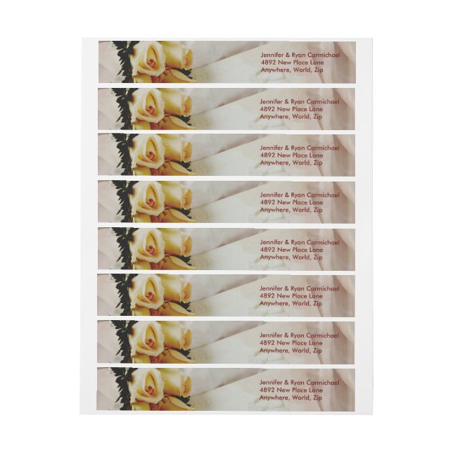 Elegant Ivory Yellow Roses Wrap Address Labels (Sheet)