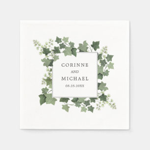 Elegant Ivy and Fern Greenery Wedding Napkin