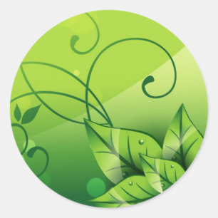 Elegant Ivy Classic Round Sticker