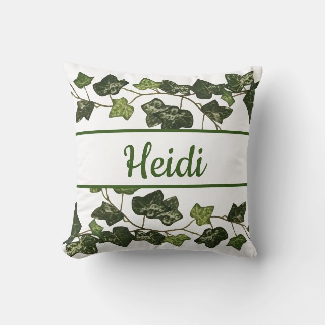 Elegant Ivy Green Cute Custom Cushion (Front)