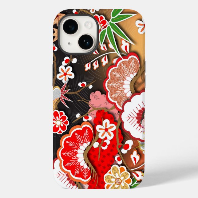 Elegant Japanese Autumn Kimono Case-Mate iPhone Case (Back)