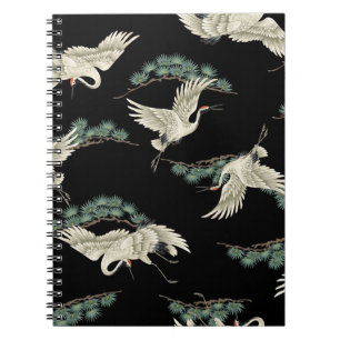 Elegant Japanese crane: artistic depiction. Notebook