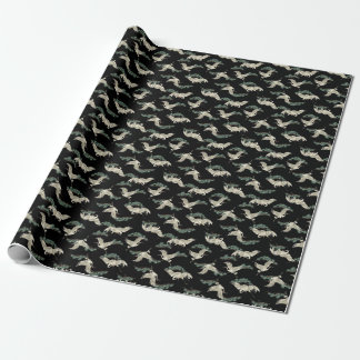 Elegant Japanese crane: artistic depiction. Wrapping Paper