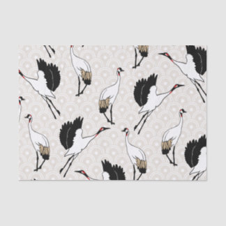 Elegant Japanese Cranes Tissue Paper