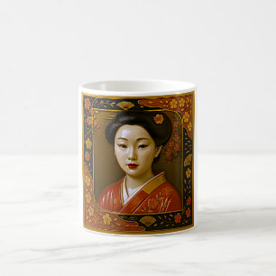 Elegant Japanese Geisha Coffee Mug