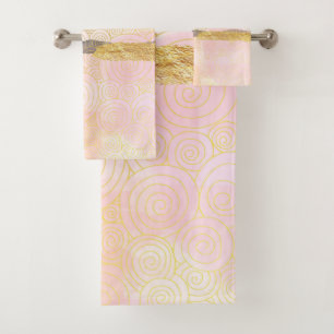 Elegant Japanese Style Abstract Waves Artwork   Bath Towel Set