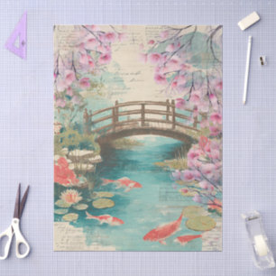 Elegant Japanese Themed Decoupage Crafting Tissue Paper
