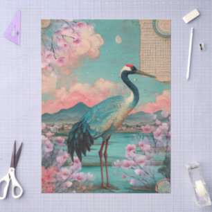 Elegant Japanese Themed Decoupage Crafting Tissue Paper