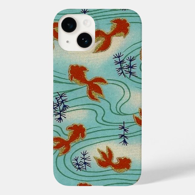 Elegant Japanese Washi Origami Koi Goldfish Case-Mate iPhone Case (Back)