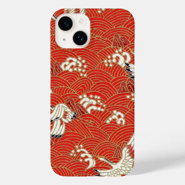 Elegant Japanese Washi Origami Lucky Cranes Case-Mate iPhone Case (Back)