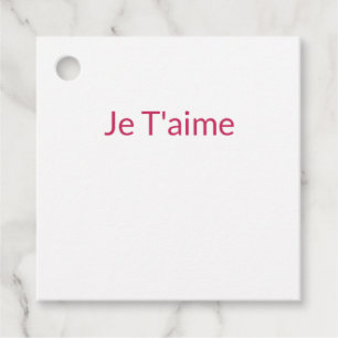 Elegant Je T'aime Wedding Favour Gift Tags