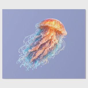 Elegant Jellyfish Ocean Fantasy Illustration Wrapping Paper