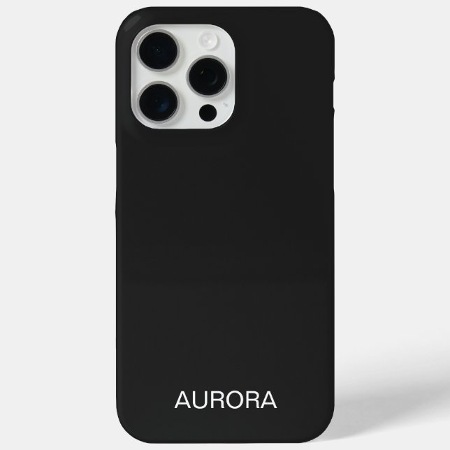 Elegant Jet Black Personalised Name -  Case-Mate iPhone Case (Back)