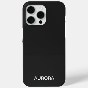 Elegant Jet Black Personalized Name -  iPhone 15 Pro Max Case