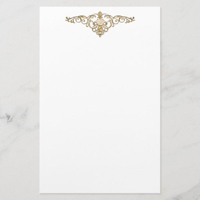 Elegant jewel Stationery Paper (Front)