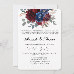 Elegant jewel theme Spanish wedding Invitation