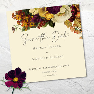 Elegant Jewel Vintage Floral Ivory Wedding Save The Date