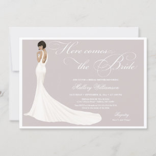 Elegant Jewelled Bride Bridal Shower Invitation