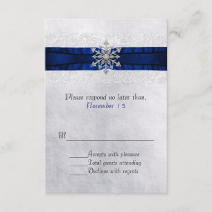Elegant Jewelled Snowflake Wedding RSVP Card