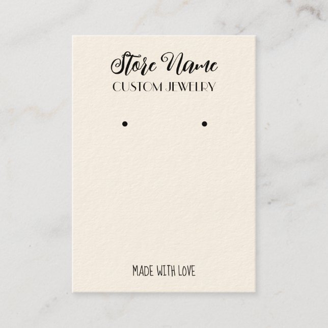 Elegant jewellery earring display  business card (Front)