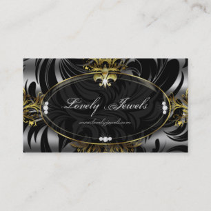 Elegant Jewellery Fashion Fleur de lis Gold Silver Business Card