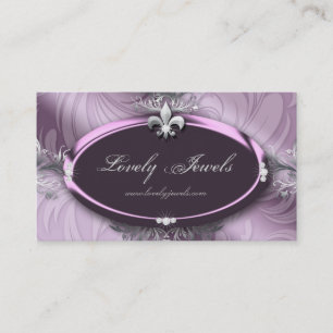 Elegant Jewellery Fashion Fleur de lis Purple Mauv Business Card