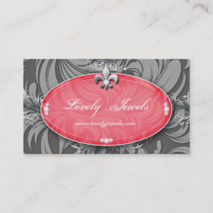 Elegant Jewellery Fashion Fleur de lis Salmon Pink Business Card