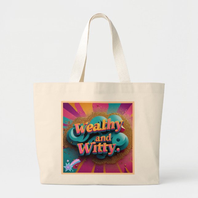 "Elegant Jokes and Jewels" Large Tote Bag (Front)