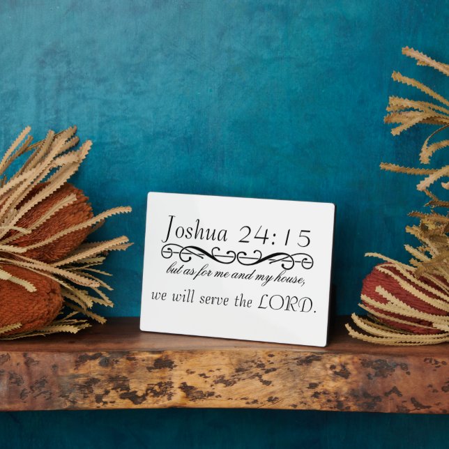 Elegant Joshua 24 House Blessing Prayer  Plaque (Side)