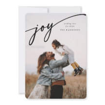 Elegant 'Joy' Black Script New Year Flat Photo
