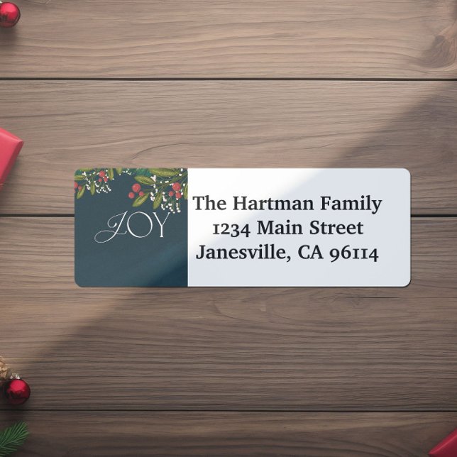 Elegant Joy Christmas Holiday Return Address Label (Creator Uploaded)