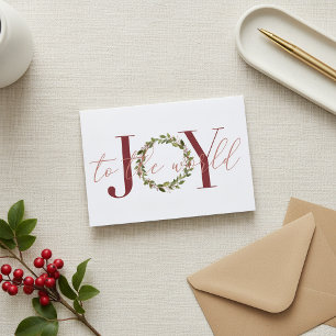 Elegant Joy to the World Christmas Holiday Photo
