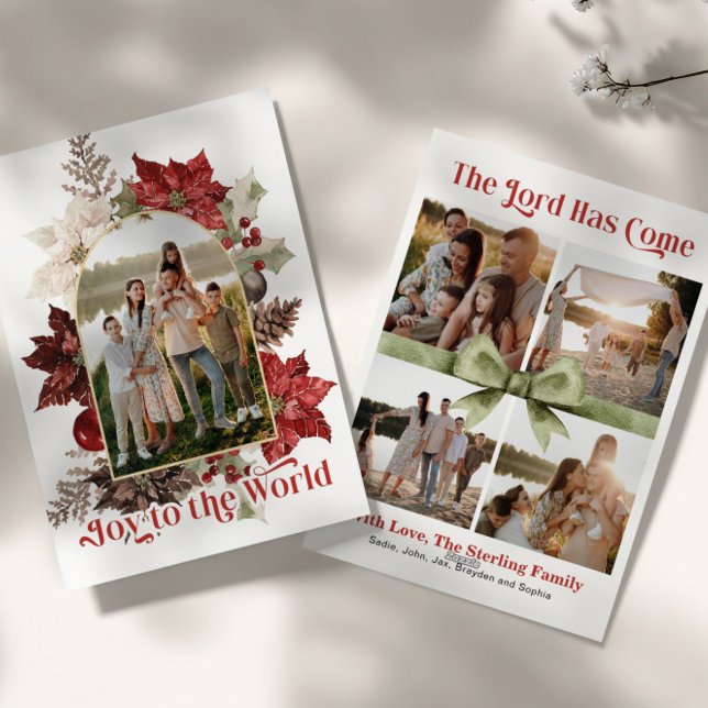 Elegant Joy to the World Photo Christmas Card (Creator Uploaded)