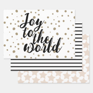 Elegant Joy to the world Wrapping Paper Sheet