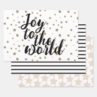Elegant Joy to the world Wrapping Paper Sheet