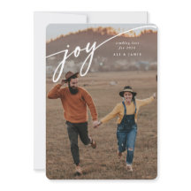 Elegant 'Joy' White Script New Year Flat Photo