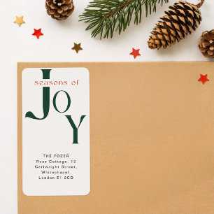 Elegant Joyful Modern Chic Typography Christmas Label