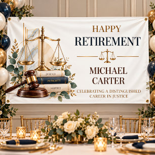 Elegant Judge Retirement Distinguished Career Banner