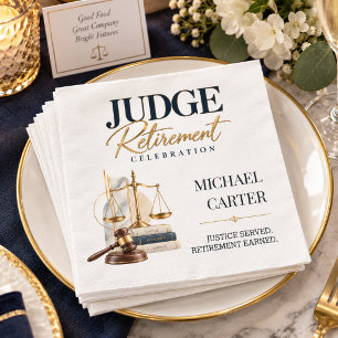 Elegant Judge Retirement Party Celebration Napkin