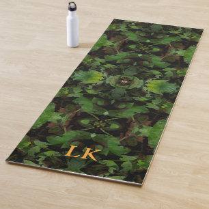 Elegant Jungle Camo Mirrored Design Monogram Yoga Mat