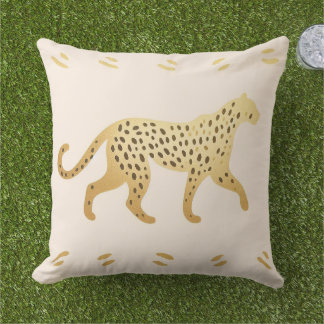 Elegant Jungle Pink and Gold Leopard Cushion