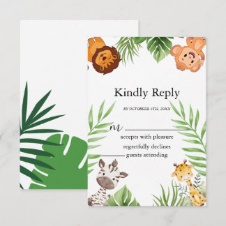 Elegant Jungle safari rsvp Card