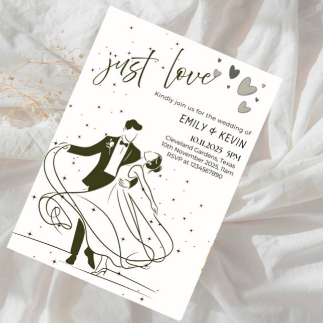 Elegant "Just Love" Wedding Party Invitation (Creator Uploaded)