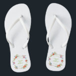 Elegant Just Married Floral Wedding | Flip Flops<br><div class="desc">For further customisation,  please click the "Customise" button and use our design tool to modify this template. If the options are available,  you may change text and image by simply clicking on "Edit/Remove Text or Image Here" and add your own. Designed by Freepik.</div>