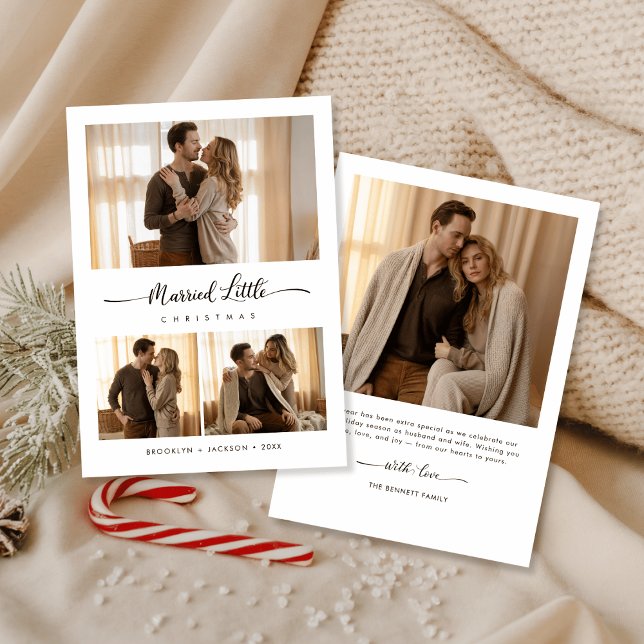 Elegant Just Married Little Christmas Photo Holiday Card (Creator Uploaded)