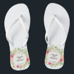 Elegant Just Married Wedding Flip Flops<br><div class="desc">For further customisation,  please click the "Customise" button and use our design tool to modify this template. If the options are available,  you may change text and image by simply clicking on "Edit/Remove Text or Image Here" and add your own. Designed by Freepik.</div>