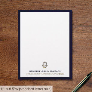 Elegant Justice Scale Logo Custom Letterhead