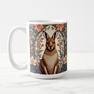 Elegant Kangaroo William Morris Inspired Coffee Mug