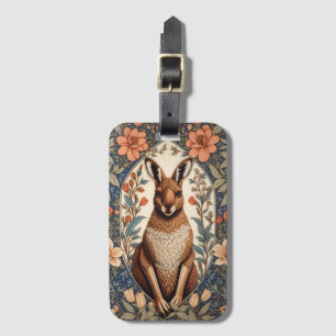 Elegant Kangaroo William Morris Inspired Luggage Tag