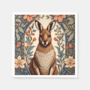 Elegant Kangaroo William Morris Inspired Napkin